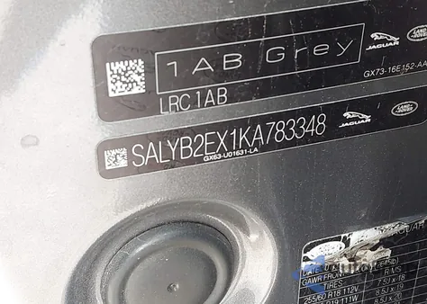 2019 Land Rover Range Rover Velar P250 S z USA, uszkodzony, nr VIN SALYB2EX1KA783348